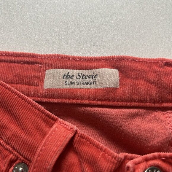 AG Adriano Goldschmied Corduroy Pants Women's Orange the Stevie Slim Straight 27 - Picture 4 of 12